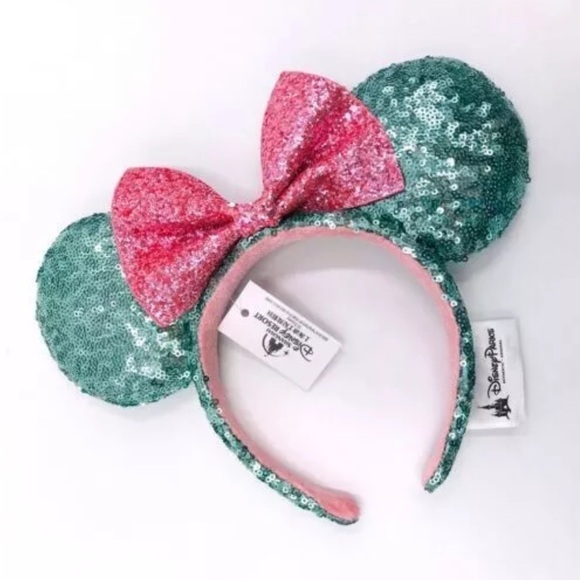 Disney Parks Pink Sugar Rush Minnie Mouse Ears Limited Bow Sequins Headband - Picture 1 of 8